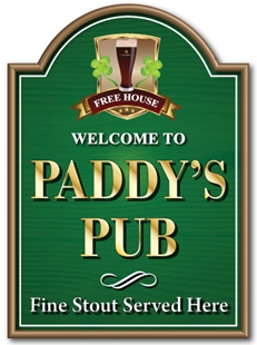 Picture of Personalised Pub Irish sign with shamrock and Guinness pint