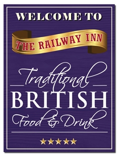 Picture of Personalised Pub Sign Wood Effect Good Food Drink