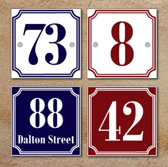 Large French Enamel House Numbers 20cm x 15cm