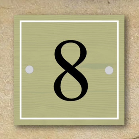 Picture of Personalised Square House Number Sign,Vintage Wooden Style