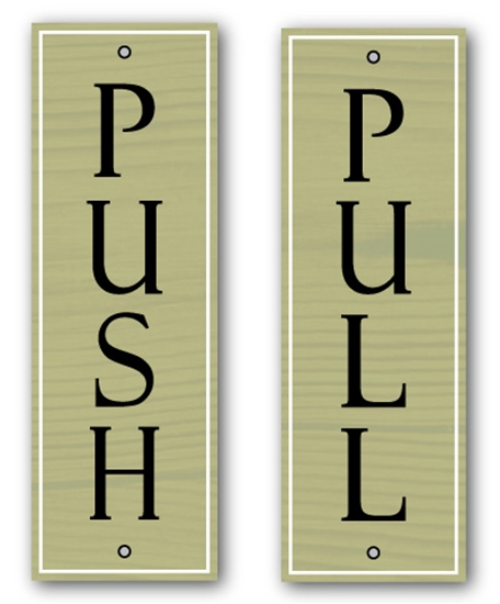 Jaf Graphics Wooden Style Push Pull Door Signs