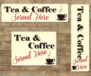 Picture of Tea & Coffee Shop Sign, Cafe Restaurant Advertising Sign Fully Weather Proof
