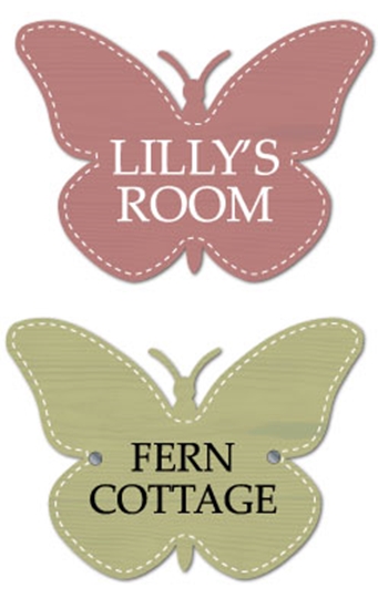 JAF Graphics. Butterfly Shaped PersonalisedHouse Number Sign, Outdoor