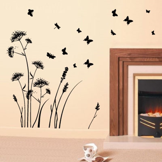 Picture of Wild Flower Cow Parsley and Butterfiles Meadow Wall Sticker 