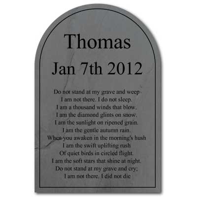 JAF Graphics. Personalised Gravestone Effect Sign