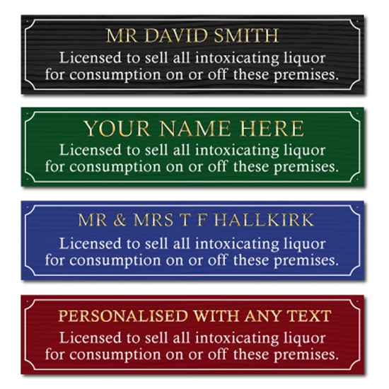 JAF Graphics. Personalised Licence to sell alcohol sign