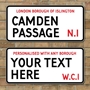 Picture of Vintage London Street Sign, Road Sign, Plaque Personalised any text you like