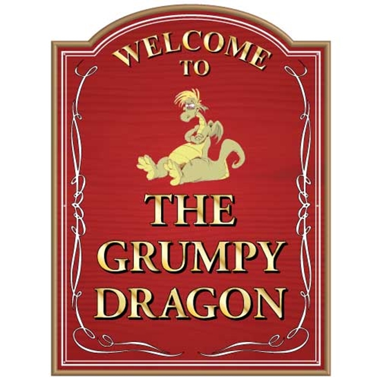 Picture of Personalised Grumpy Dragon Home Bar sign