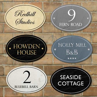 Picture of Oval Classic Stone Effect Shaped House Number Sign