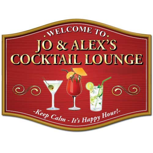 Jaf Graphics Personalised Cocktail Sign 