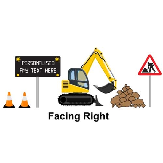 JAF Graphics. Personalised Digger Wall Sticker