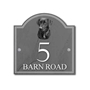 Picture of Black Labrador Dog House Number sign