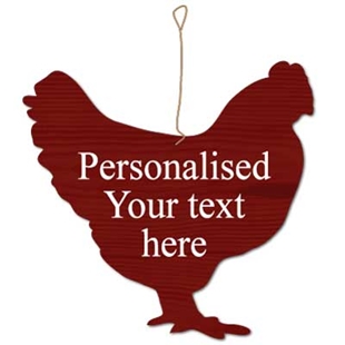 Picture of Personalised Chicken Shaped Plaque Sign 