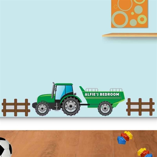 Picture of Personalised Tractor & Trailer Wall Sticker
