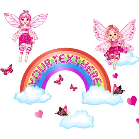 Fairies Butterflies And Rainbow Wall Sticker