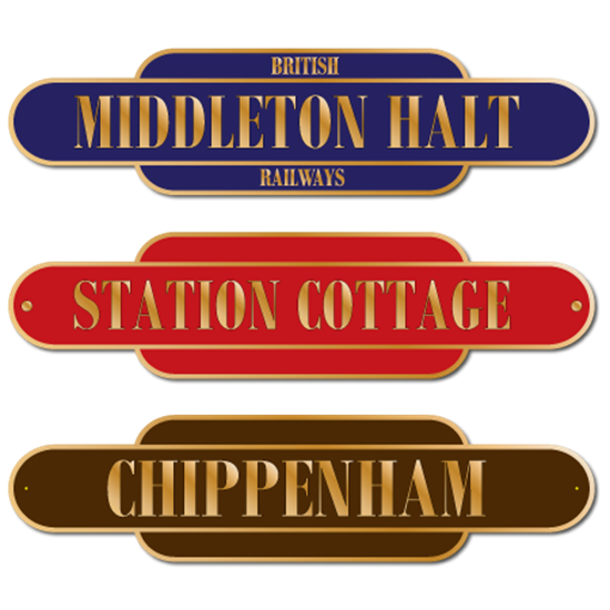 Picture of Brass Coloured Effect Classic Railway Station Totem Sign