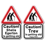 Picture of Old People Crossing Joke Road Sign