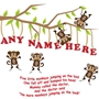 Picture of 5 Little Monkeys personalised wall sticker, nursery rhyme bedroom wall sticker