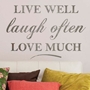 Picture of NEW Natural Stone Effect Wall Sticker Live well Laugh often Love much Quote    