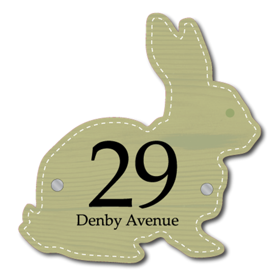 Picture of Unique Cute Rabbit Shaped House Number Sign