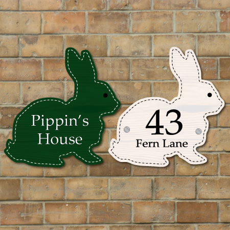 JAF Graphics. Unique Cute Rabbit Shaped House Number Sign