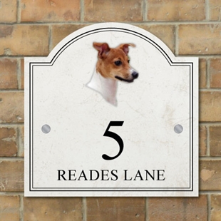 Picture of Jack Russell Dog Stone Effect House Sign