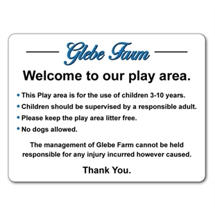 Picture of Custom Play Area Rules Sign