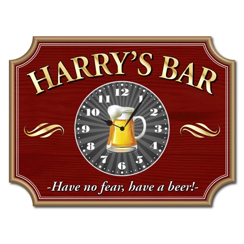 JAF Graphics. Personalised Traditional Home Bar Clock