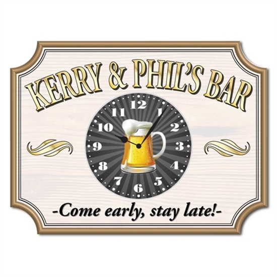 JAF Graphics. Personalised Traditional Home Bar Clock