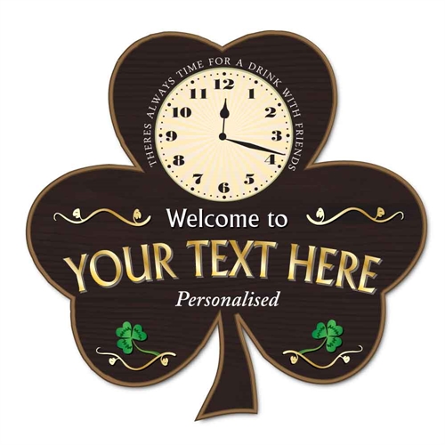 JAF Graphics. Custom Irish Shamrock Clock