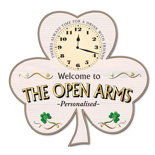 JAF Graphics. Custom Irish Shamrock Clock