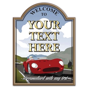 Picture of Personalised Vintage Racing Car Custom Sign
