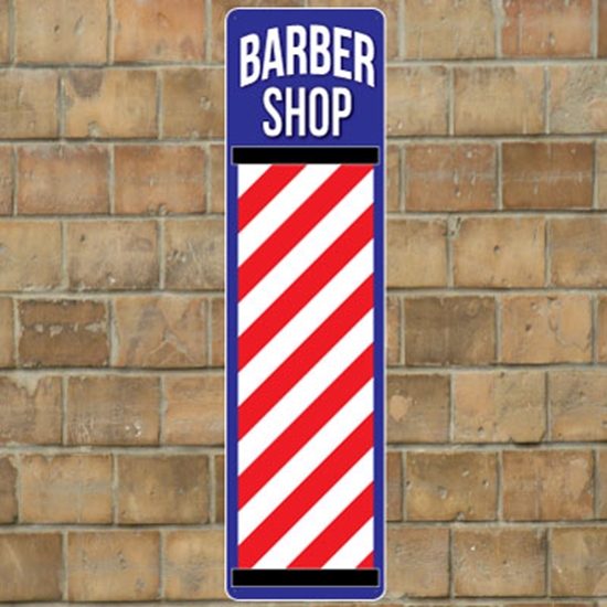0004470 Barber Shop Metal Sign Barbers Pole 550 