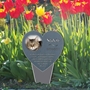 Picture of Large Robust Stone Effect Heart Memorial Sign with Photo