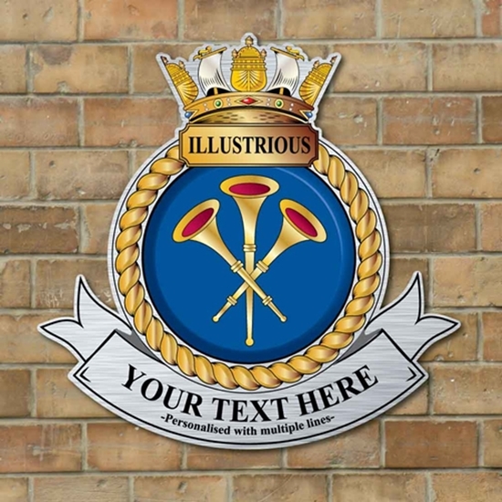 Picture of HMS Illustrious Crest, Personalised with any text