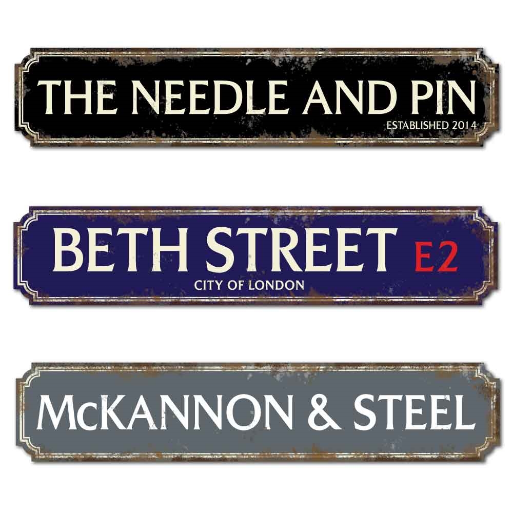 JAF Graphics. Rusty Style Vintage Street Road Sign.