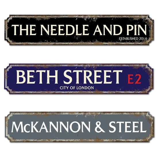 JAF Graphics. Rusty Style Vintage Street Road Sign.