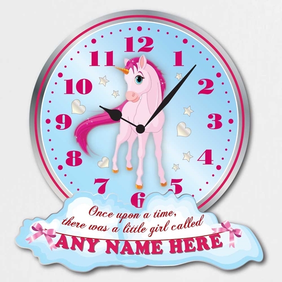 Picture of Unicorn Personalised Girls Bedroom Clock