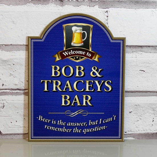 Picture of Beer is the answer Personalised Pub Sign 