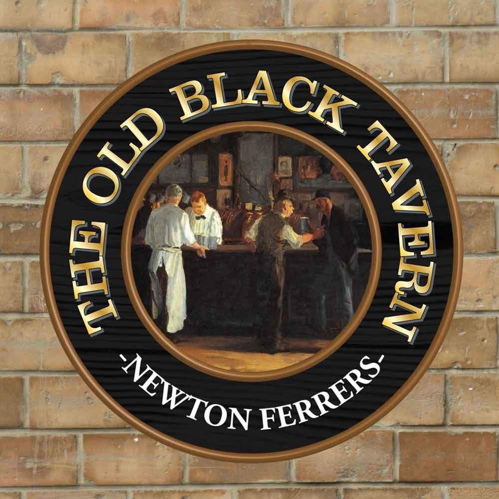 JAF Graphics. Round Shaped Personalised Photo Home Bar Sign