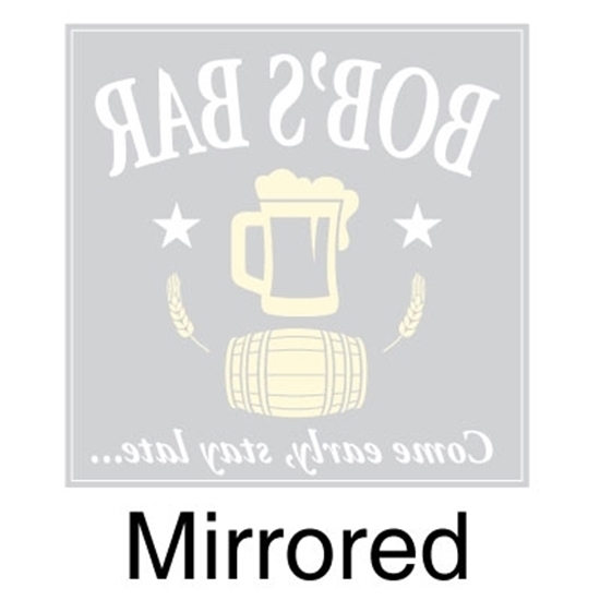 JAF Graphics. Pub Window Sticker with beer and barrel logo