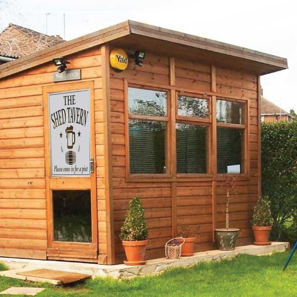 JAF Graphics. Pub Window Sticker with beer and barrel logo