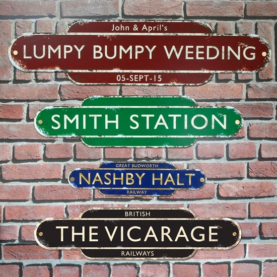 JAF Graphics. Aged Rusty Style Railway Station Totem Sign