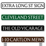 Picture of Extra Long Traditional Street Road Sign