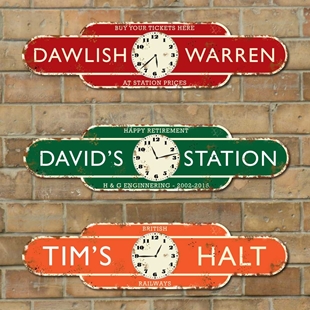 Picture of Rusty Style Railway Station Totem Clock