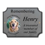 Picture of Scalloped Corner Stone Effect Photo Memorial Sign