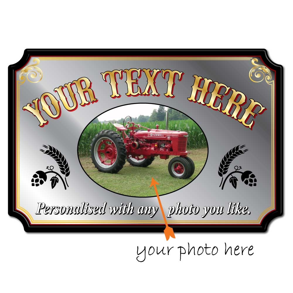 JAF Graphics. Personalised Pub Mirror with any Photo you like