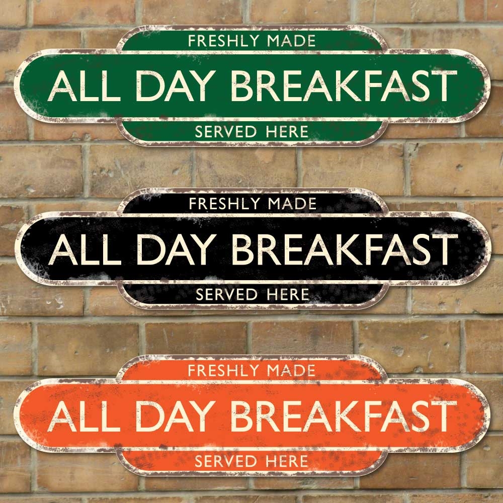 JAF Graphics. All Day Breakfast Rusty Style Advertising Sign