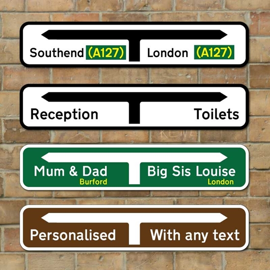 Picture of Personalised UK Road Direction sign