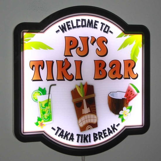 Picture of Personalised Tiki Bar Illuminated LED Pub Sign